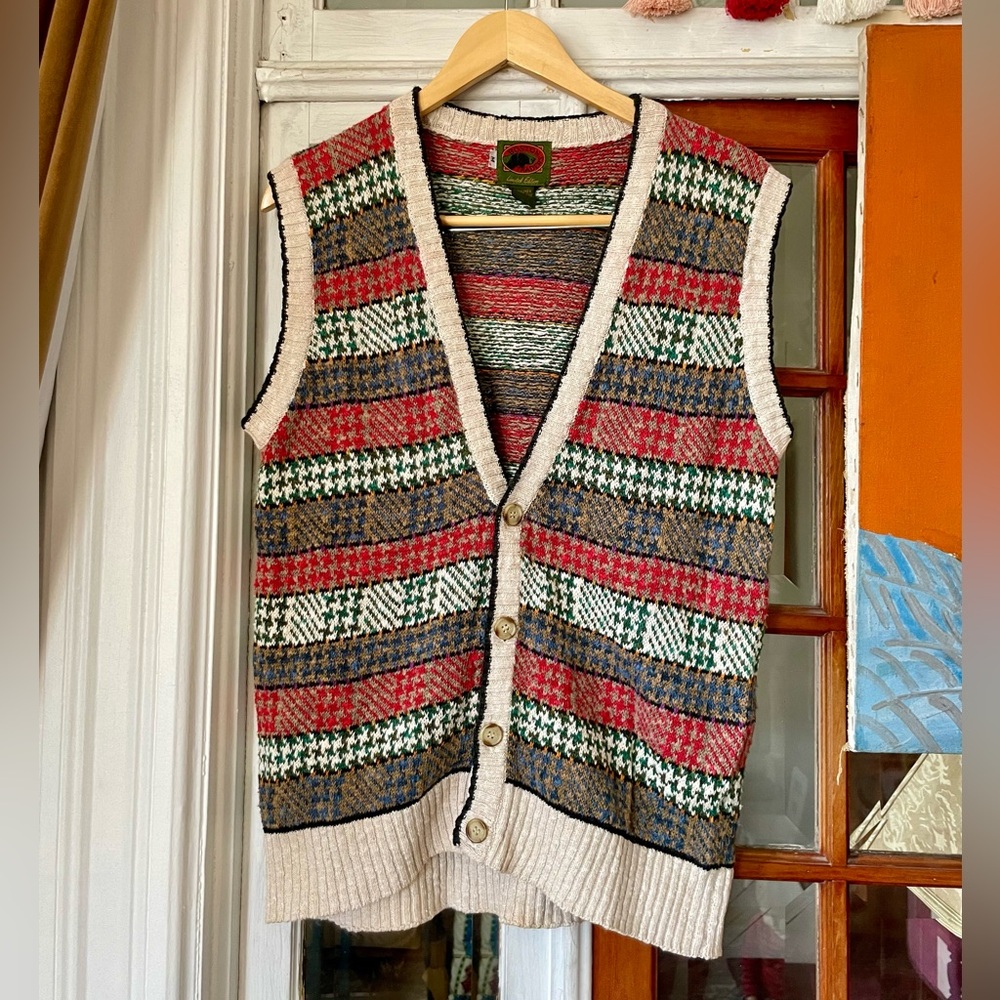 Vintage Cotton Linen Sweater Vest